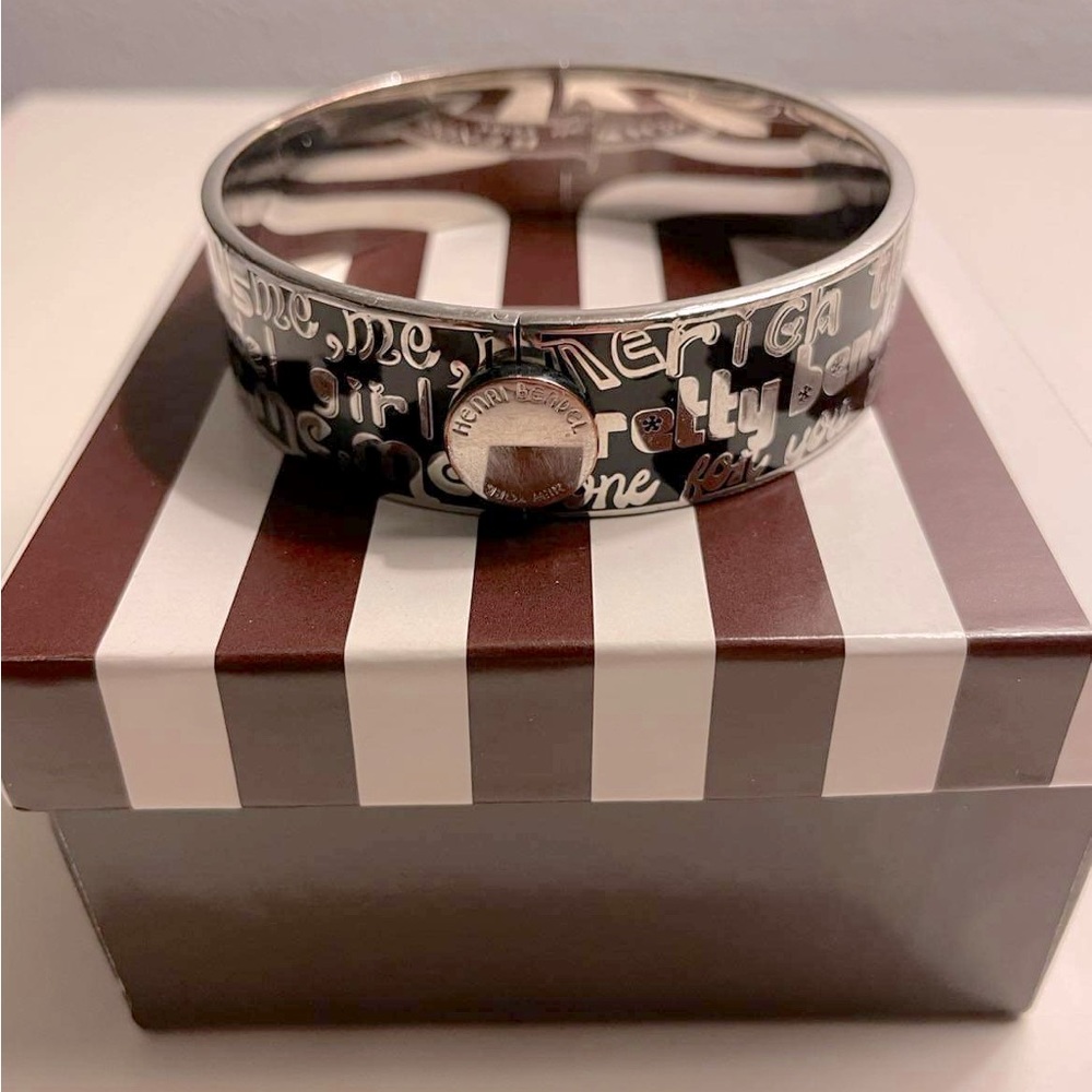 Henri Bendel Black and Silver Bangle Bracelet